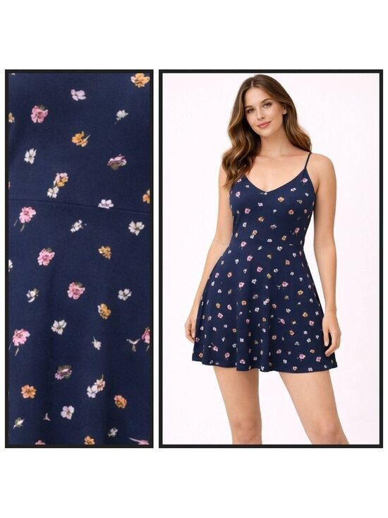 GAP Dresses & Skirts - GAP Womens Sleeveless Navy Floral V Neck Knee Length Dress Medium